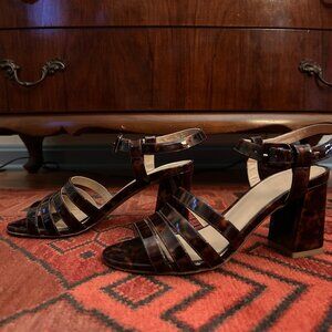 Maryam Nassir Zadeh Palma High Sandal TRUE TORTOISE Size 8